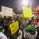 Protesters march July 6, 2016, to the Triple S Food Mart convenience store in Baton Rouge, La., where Alton Sterling was shot and killed July 5, 2016.
Mark Wallheiser/Getty Images